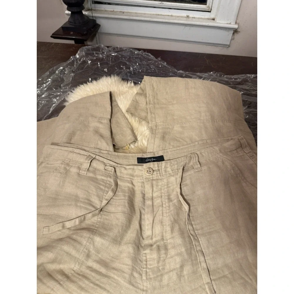 Sean John Men 38 100 % Linen Pants Beige Casual Beach Resort Classy  Rich Hipstr